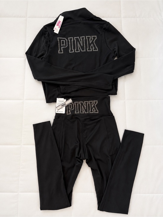 PINK Victoria's Secret Tops - NWT PINK Victoria’s Secret Relay Classic Rhinestone 2-Piece Set S